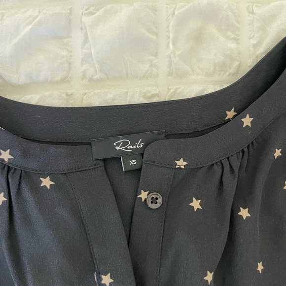 Rails black haha twinkle star silk mini dress with drawstring waist - Picture 4 of 9